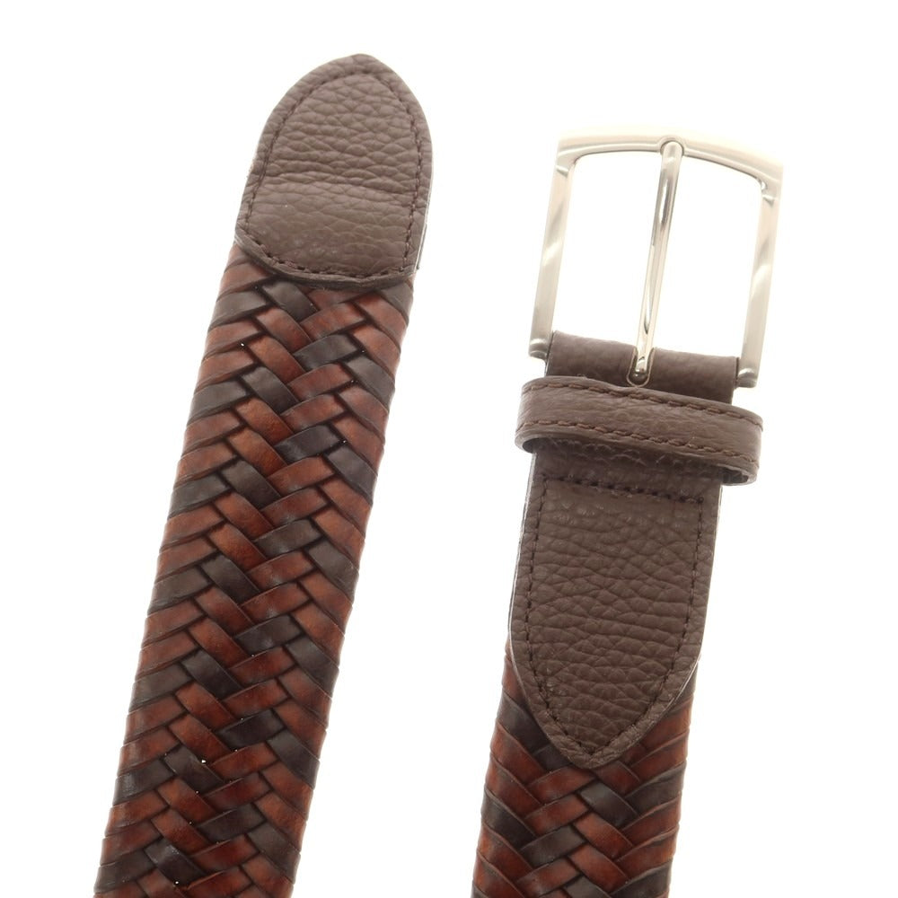 【中古】プレリー PRAIRIE GINZA ストレッチ レザー メッシュ ベルト ブラウン【 表記なし 】【 状態ランクA 】【 メンズ 】