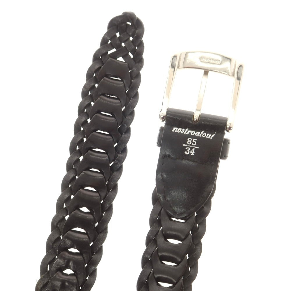 【中古】ノストロアテュー nostroatout レザー メッシュ ベルト ブラック【 85 】【 状態ランクB 】【 メンズ 】