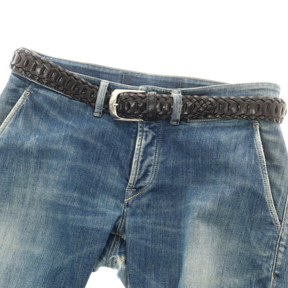 【中古】ノストロアテュー nostroatout レザー メッシュ ベルト ブラック【 85 】【 状態ランクB 】【 メンズ 】