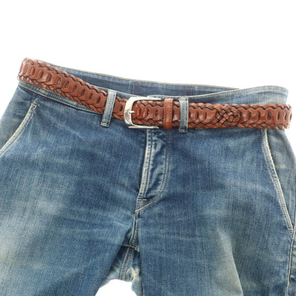 【中古】ノストロアテュー nostroatout レザー メッシュ ベルト ブラウン【 85 】【 状態ランクB 】【 メンズ 】