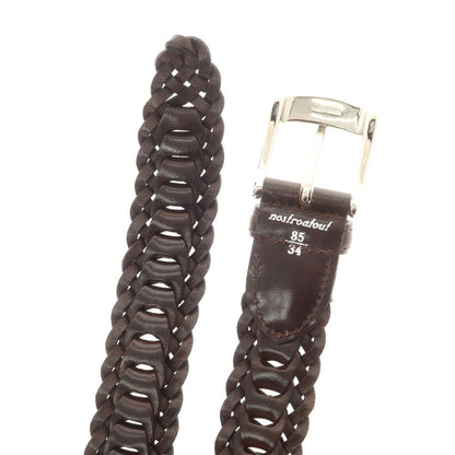 【中古】ノストロアテュー nostroatout レザー メッシュ ベルト ダークブラウン【 85 】【 状態ランクB 】【 メンズ 】