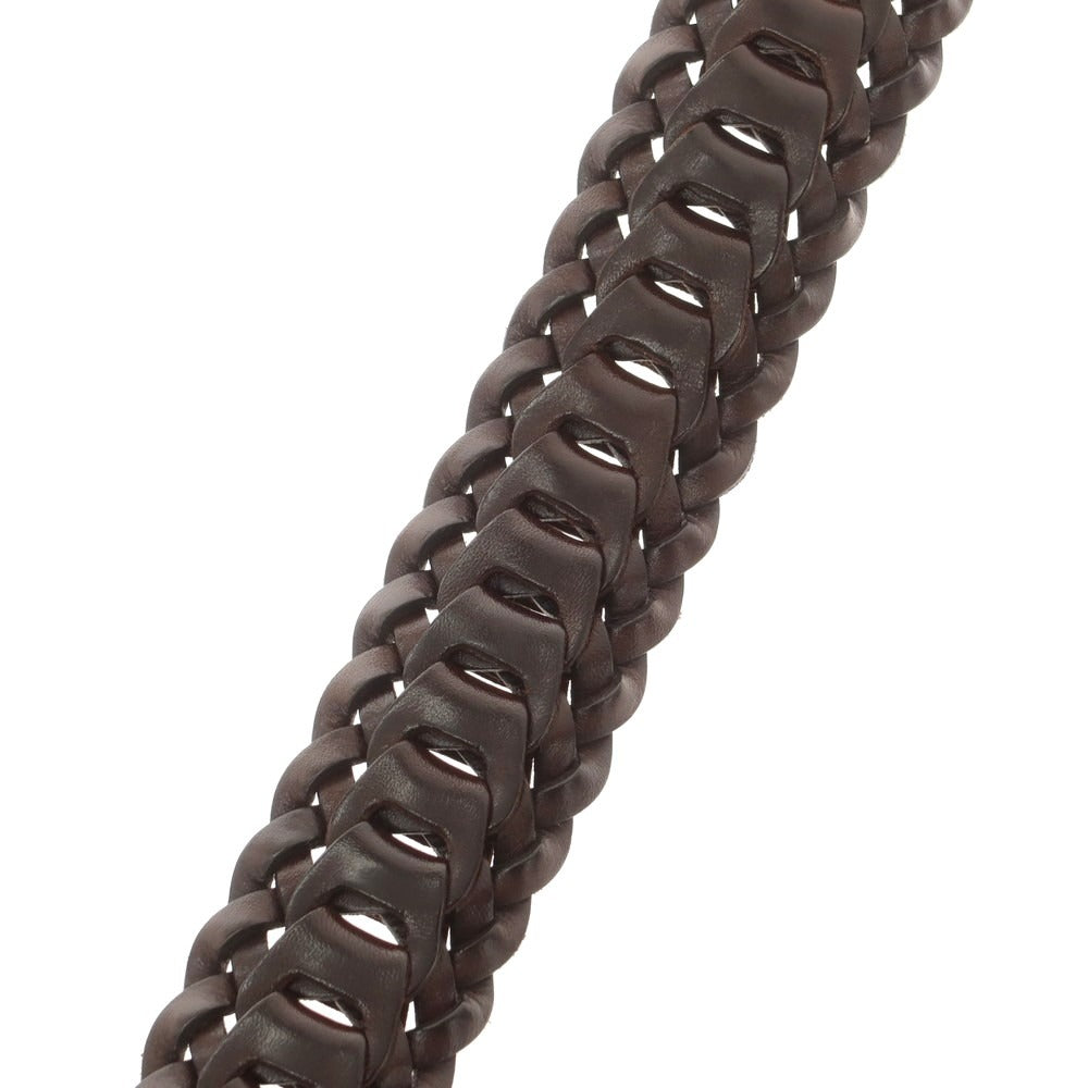 【中古】ノストロアテュー nostroatout レザー メッシュ ベルト ダークブラウン【 85 】【 状態ランクB 】【 メンズ 】