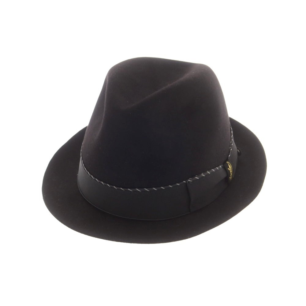 【中古】ボルサリーノ Borsalino ビーバー 中折れ ハット ブラックxブラック【 58 】【 状態ランクB 】【 メンズ 】