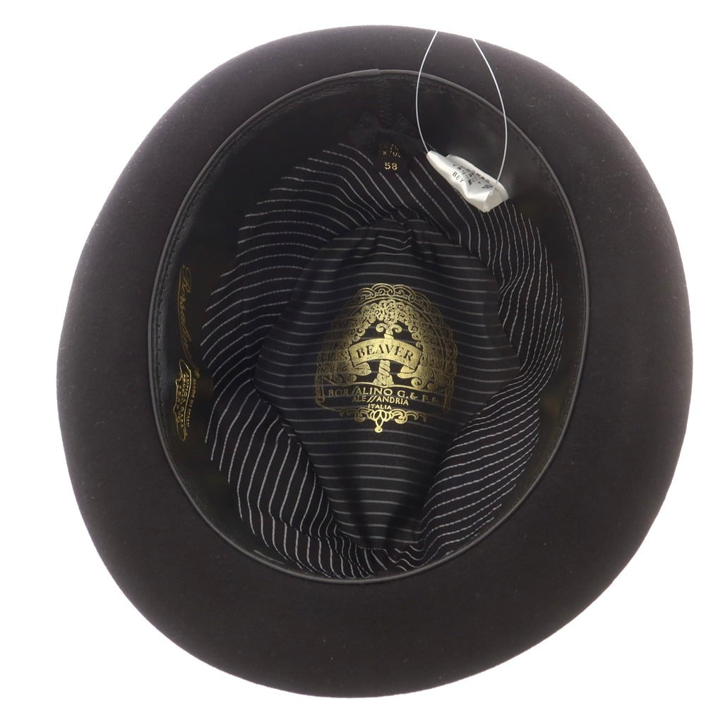 【中古】ボルサリーノ Borsalino ビーバー 中折れ ハット ブラックxブラック【 58 】【 状態ランクB 】【 メンズ 】
