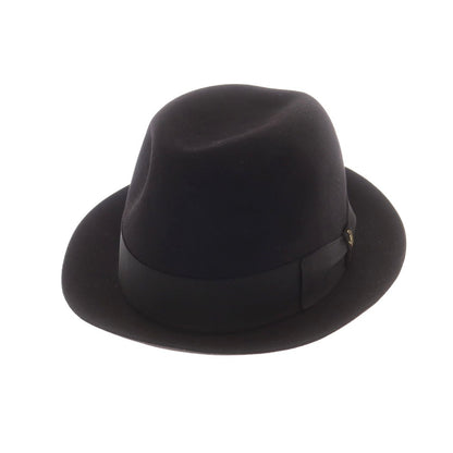 【中古】ボルサリーノ Borsalino ラビット 中折れ ハット ブラックxブラック【 59 】【 状態ランクB 】【 メンズ 】