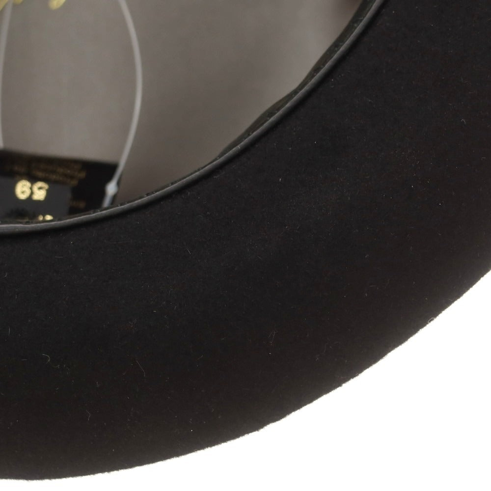 【中古】ボルサリーノ Borsalino ラビット 中折れ ハット ブラックxブラック【 サイズ59 】【 状態ランクB 】【 メンズ 】 [CPD]