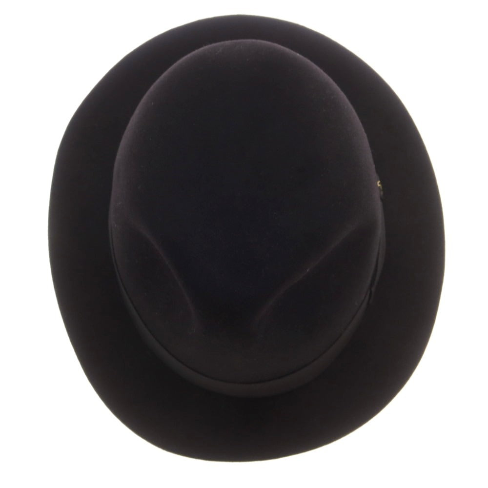 【中古】ボルサリーノ Borsalino ラビット 中折れ ハット ブラックxブラック【 サイズ59 】【 状態ランクB 】【 メンズ 】 [CPD]