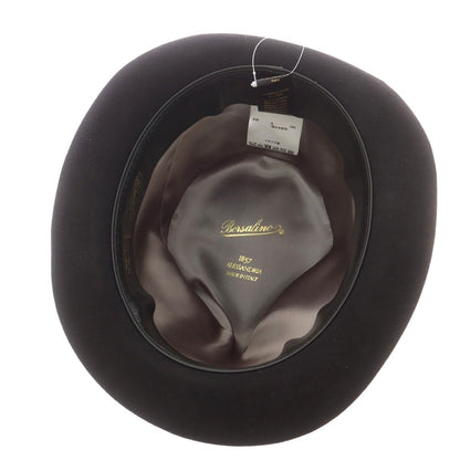 【中古】ボルサリーノ Borsalino ラビット 中折れ ハット ブラックxブラック【 59 】【 状態ランクB 】【 メンズ 】