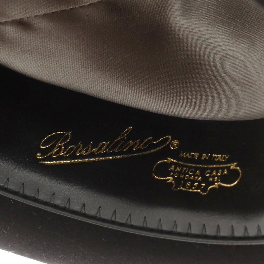 【中古】ボルサリーノ Borsalino ラビット 中折れ ハット ブラックxブラック【 サイズ59 】【 状態ランクB 】【 メンズ 】 [CPD]