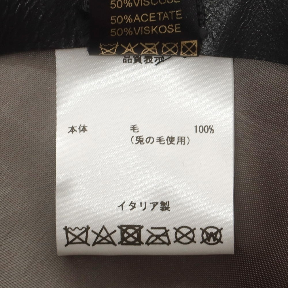 【中古】ボルサリーノ Borsalino ラビット 中折れ ハット ブラックxブラック【 サイズ59 】【 状態ランクB 】【 メンズ 】 [CPD]