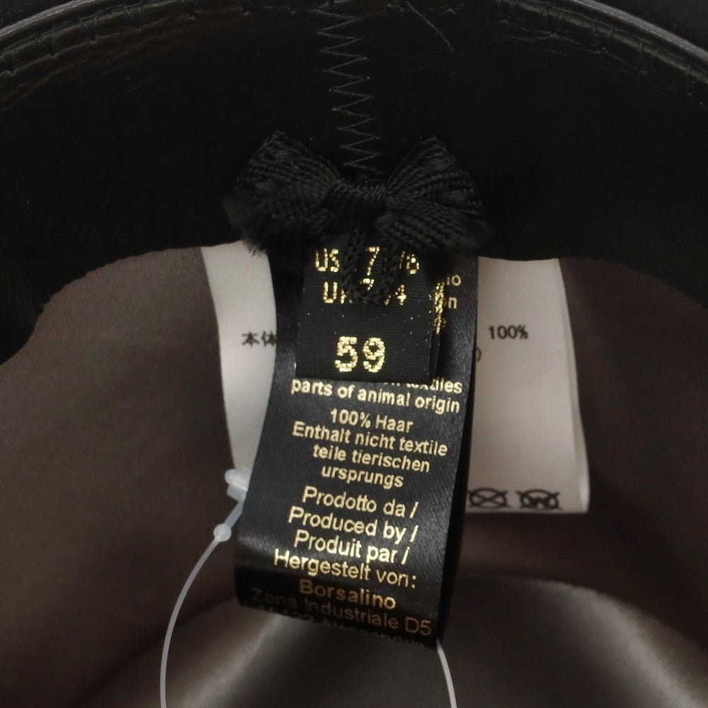 【中古】ボルサリーノ Borsalino ラビット 中折れ ハット ブラックxブラック【 サイズ59 】【 状態ランクB 】【 メンズ 】 [CPD]