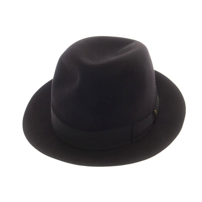 【中古】ボルサリーノ Borsalino ラビット 中折れ ハット ブラックxブラック【 58 】【 状態ランクB 】【 メンズ 】