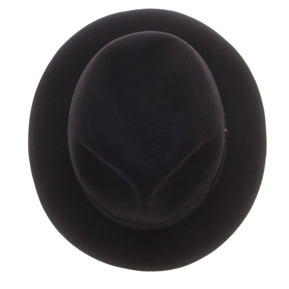 【中古】ボルサリーノ Borsalino ラビット 中折れ ハット ブラックxブラック【 サイズ58 】【 状態ランクB 】【 メンズ 】 [CPD]