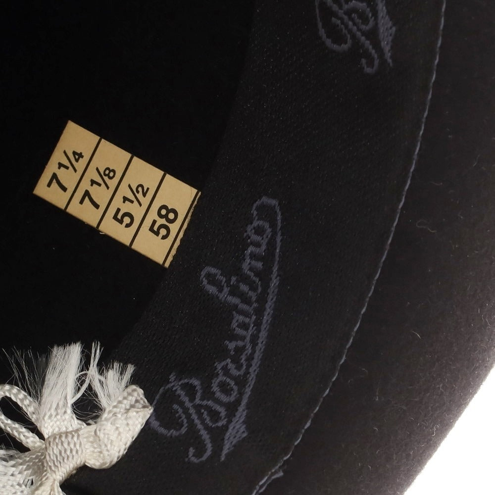 【中古】ボルサリーノ Borsalino ラビット 中折れ ハット ブラックxブラック【 サイズ58 】【 状態ランクB 】【 メンズ 】 [CPD]