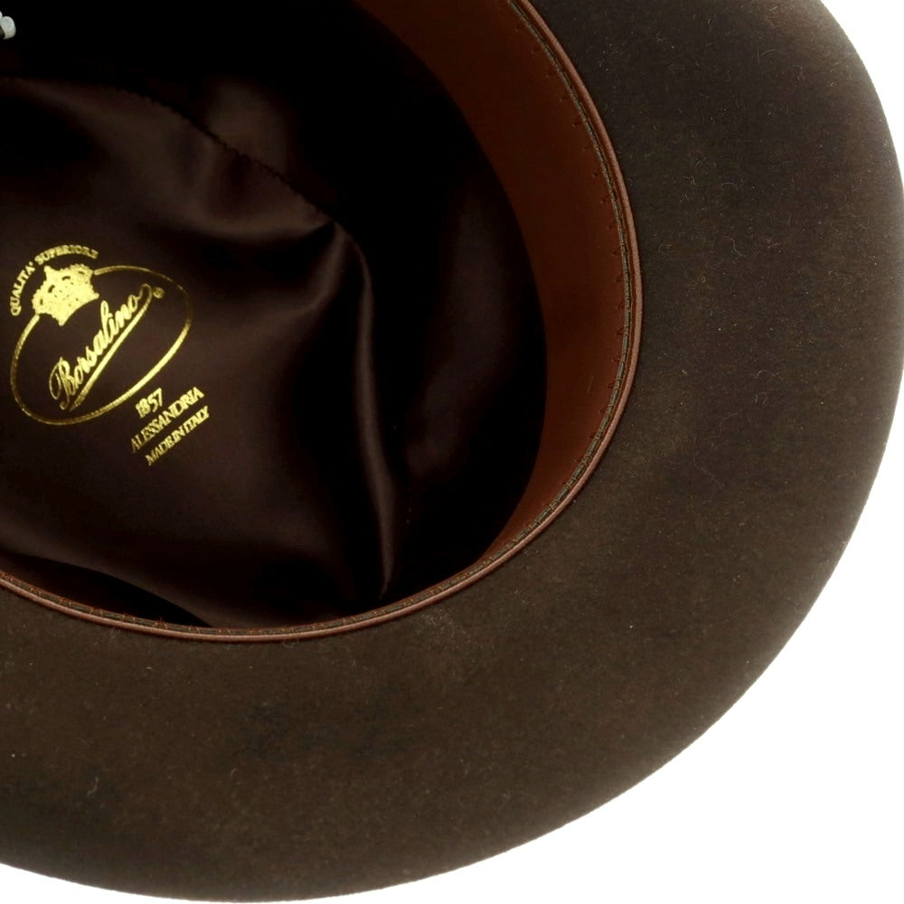 【中古】ボルサリーノ Borsalino ラビット 中折れ ハット ブラウン【 57 】【 状態ランクB 】【 メンズ 】