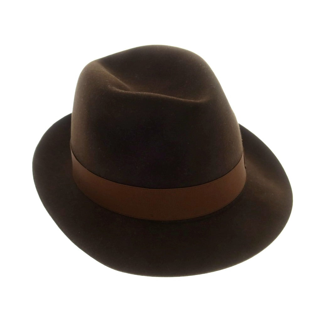 【中古】ボルサリーノ Borsalino ラビット 中折れ ハット ブラウン【 57 】【 状態ランクB 】【 メンズ 】