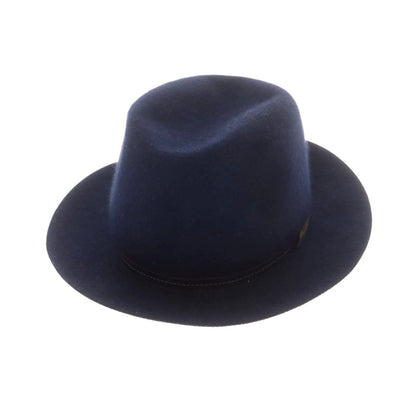 【中古】ボルサリーノ Borsalino ファーフェルト 中折れ ハット ネイビー【 57 】【 状態ランクB 】【 メンズ 】