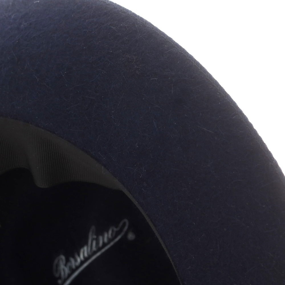 【中古】ボルサリーノ Borsalino ファーフェルト 中折れ ハット ネイビー【 サイズ57 】【 状態ランクB 】【 メンズ 】 [CPD]