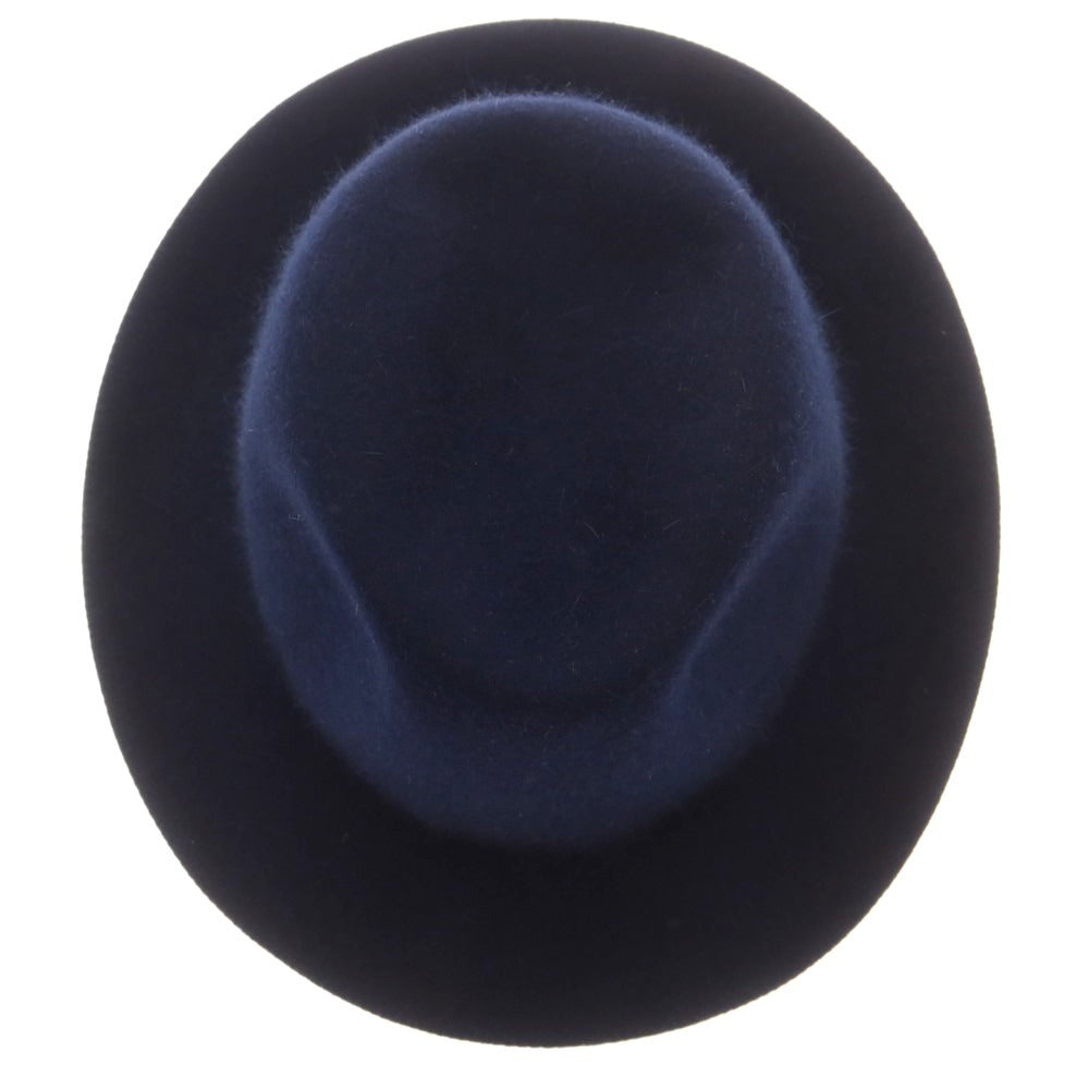 【中古】ボルサリーノ Borsalino ファーフェルト 中折れ ハット ネイビー【 サイズ57 】【 状態ランクB 】【 メンズ 】 [CPD]