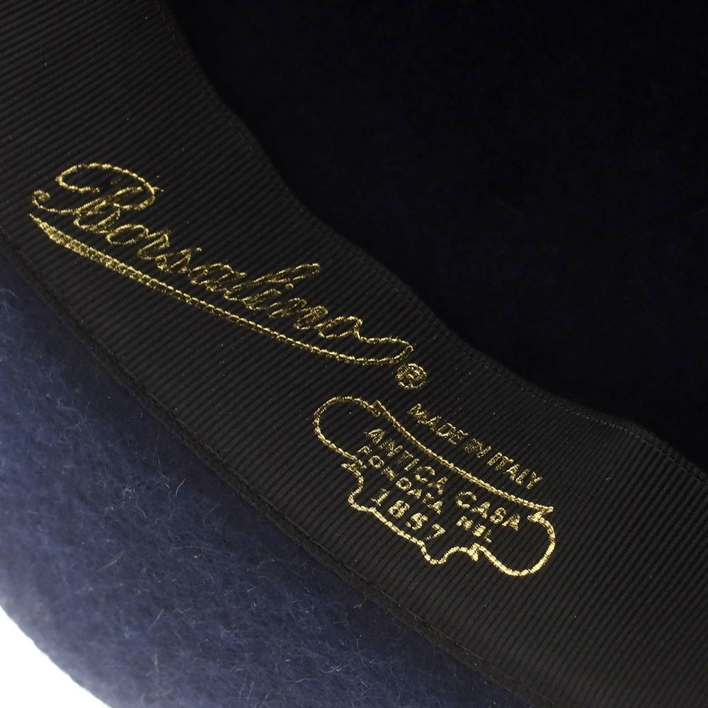 【中古】ボルサリーノ Borsalino ファーフェルト 中折れ ハット ネイビー【 サイズ57 】【 状態ランクB 】【 メンズ 】 [CPD]