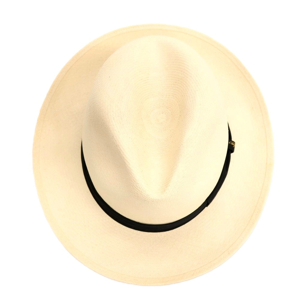 【中古】ボルサリーノ Borsalino ミドルブリム PAGLIA 中折れ ストローハット 帽子 ライトベージュxブラック【サイズ57】【 状態ランクB 】【 メンズ 】