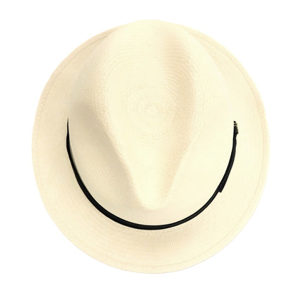 【中古】ボルサリーノ Borsalino ショートブリム 中折れ パナマハット 帽子 アイボリーxネイビー【サイズ59】【 状態ランクB 】【 メンズ 】