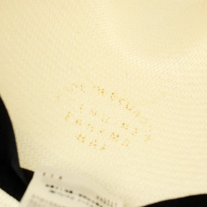 【中古】ボルサリーノ Borsalino ショートブリム 中折れ パナマハット 帽子 アイボリーxネイビー【サイズ59】【 状態ランクB 】【 メンズ 】