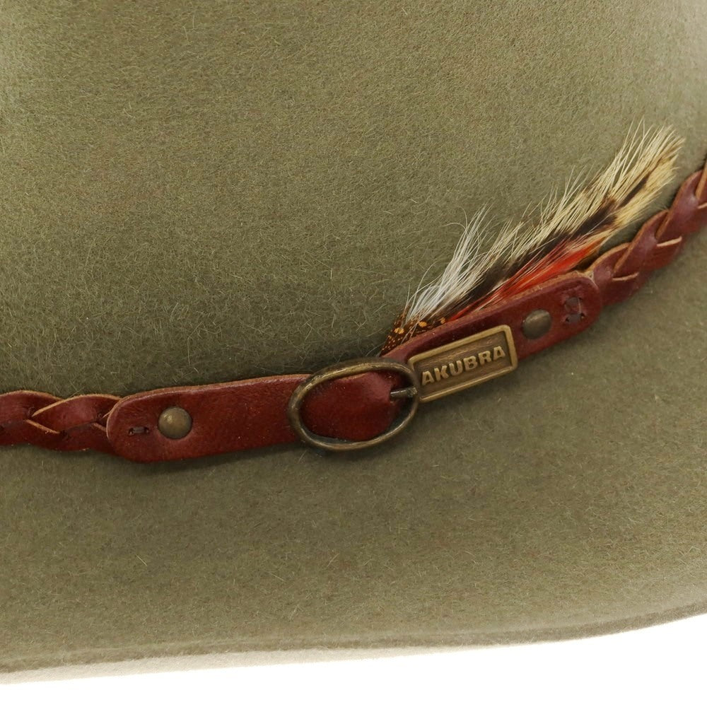 【中古】アクーブラ AKUBRA フェルト ウエスタン ハット オリーブ【 58 】【 状態ランクB 】【 メンズ 】