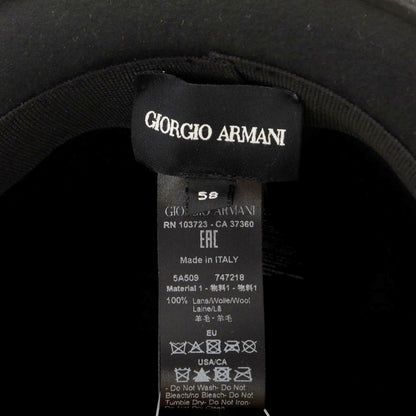 【中古】ジョルジオアルマーニ GIORGIO ARMANI ウール 中折れ ハット ブラック【 58 】【 状態ランクB 】【 メンズ 】