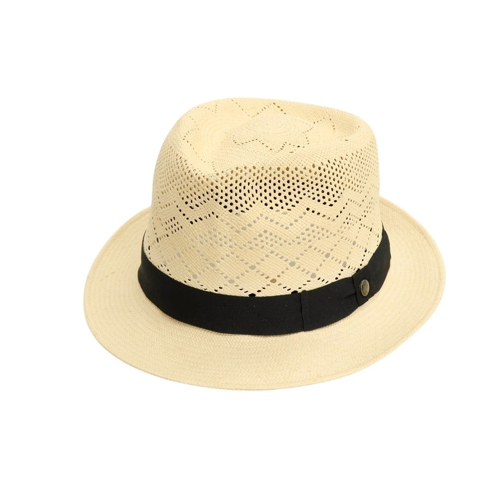 【中古】トーキョーハット Tokio hat 中折れ パナマハット 帽子 ライトベージュxブラック【サイズLL（59.5cm）】【 状態ランクB 】【 メンズ 】