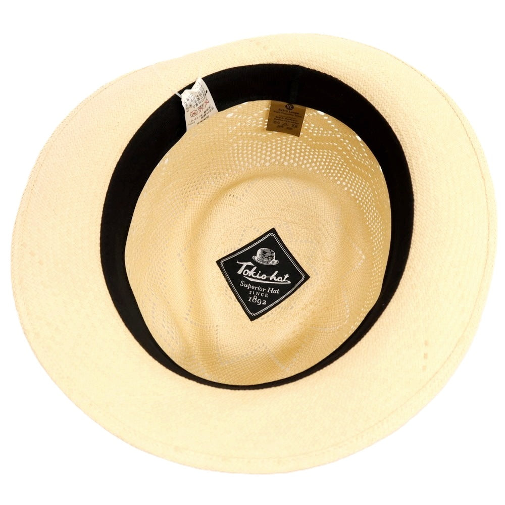【中古】トーキョーハット Tokio hat 中折れ パナマハット 帽子 ライトベージュxブラック【サイズLL（59.5cm）】【 状態ランクB 】【 メンズ 】