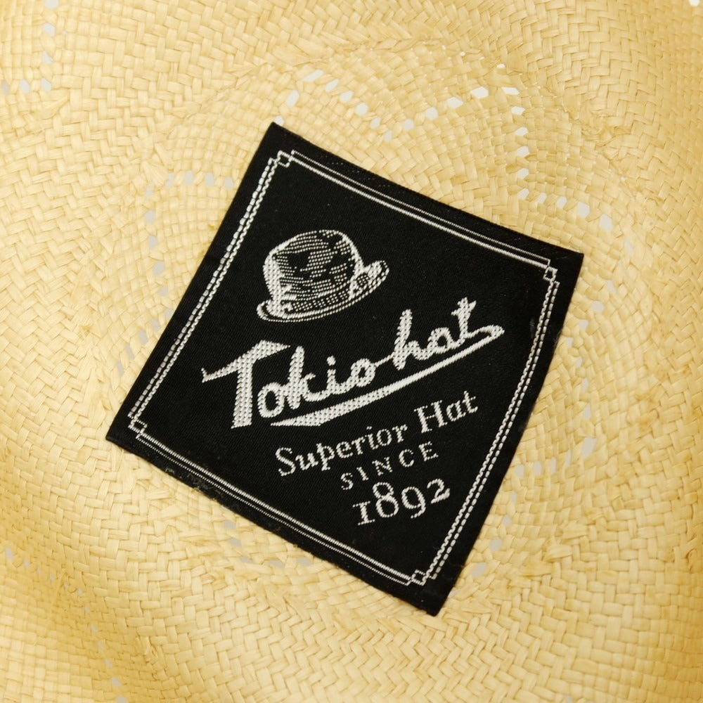 【中古】トーキョーハット Tokio hat 中折れ パナマハット 帽子 ライトベージュxブラック【サイズLL（59.5cm）】【 状態ランクB 】【 メンズ 】