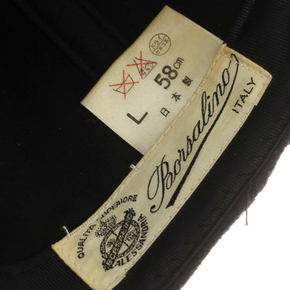 【中古】ボルサリーノ Borsalino ポリエステル BBキャップ ブラック【 L　58cm 】【 状態ランクB 】【 メンズ 】