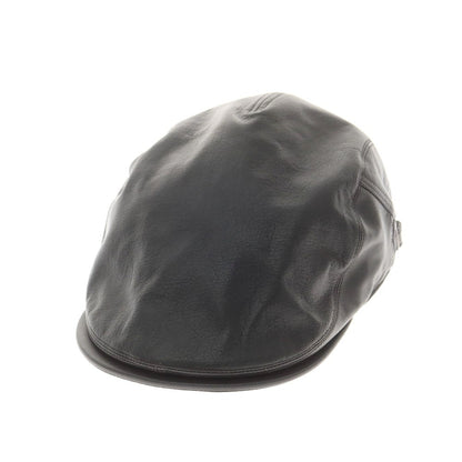 【中古】トーキョーハット Tokio hat レザー ハンチング キャップ 帽子 ブラック【 M 56.5cm 】【 状態ランクB 】【 メンズ 】