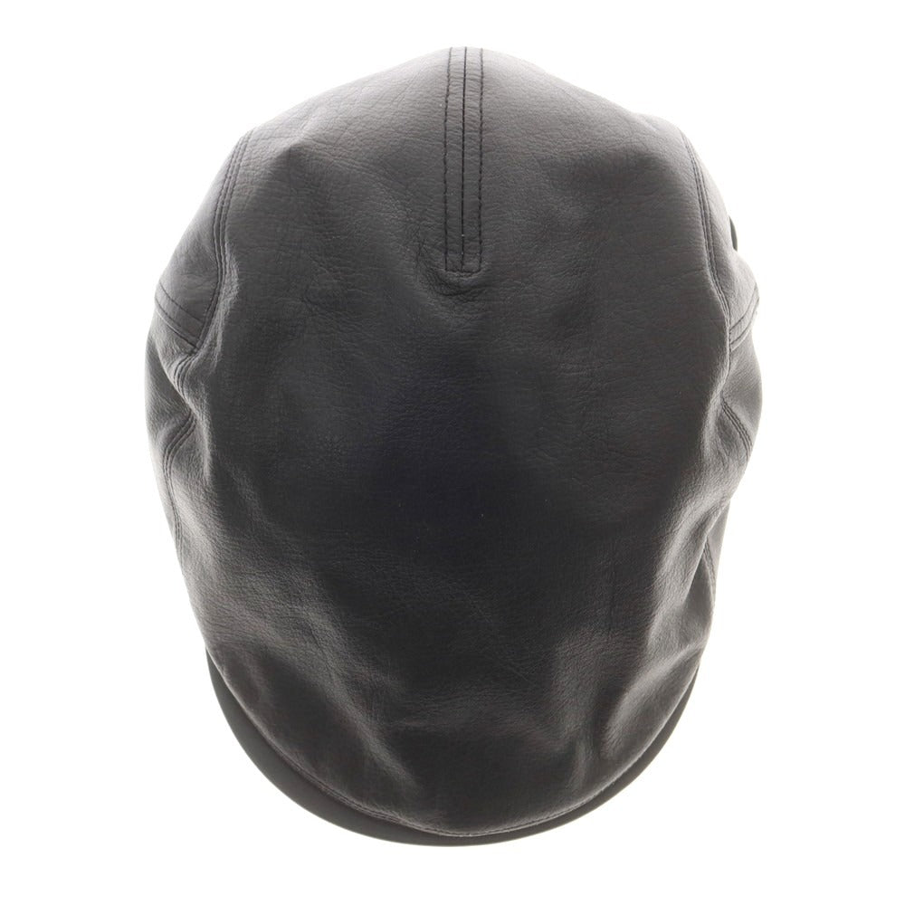 【中古】トーキョーハット Tokio hat レザー ハンチング キャップ 帽子 ブラック【 M 56.5cm 】【 状態ランクB 】【 メンズ 】