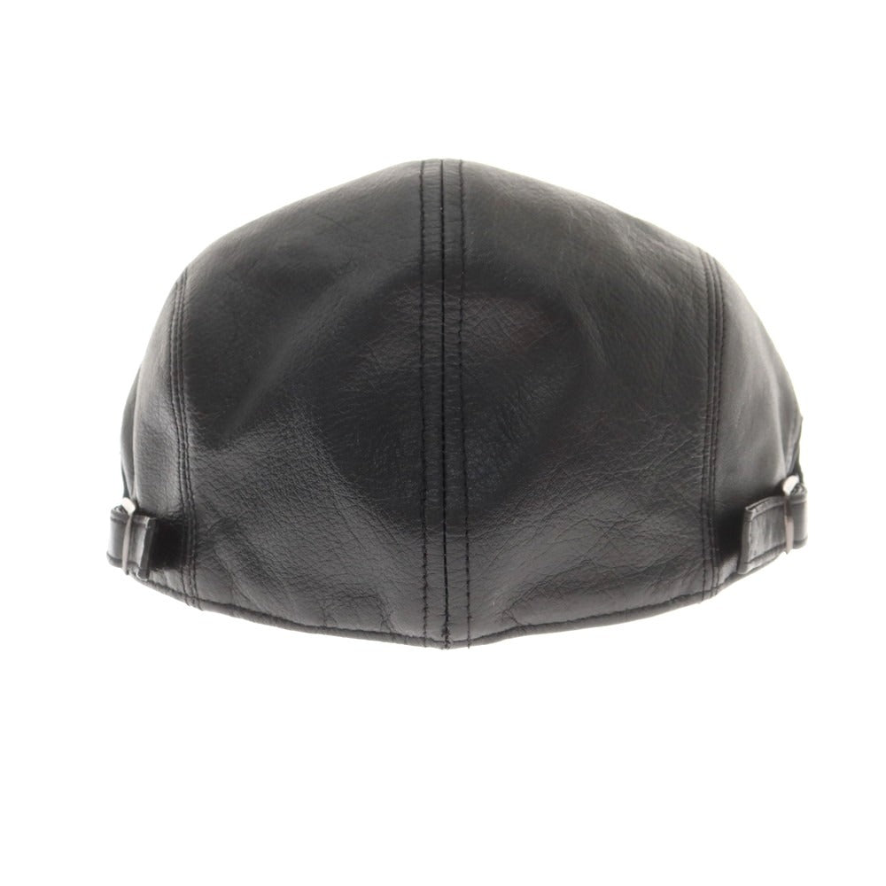 【中古】トーキョーハット Tokio hat レザー ハンチング キャップ 帽子 ブラック【 M 56.5cm 】【 状態ランクB 】【 メンズ 】