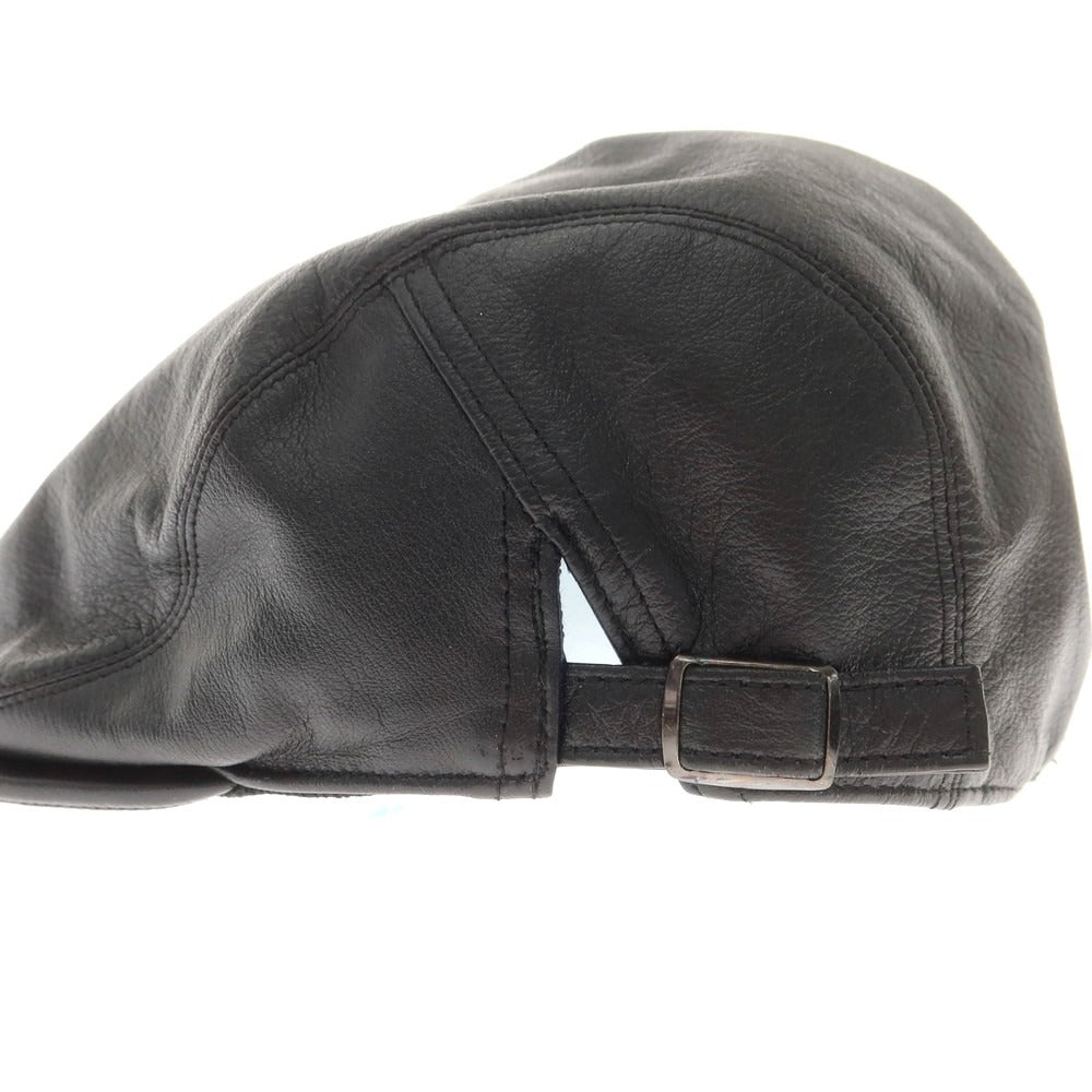 【中古】トーキョーハット Tokio hat レザー ハンチング キャップ 帽子 ブラック【 M 56.5cm 】【 状態ランクB 】【 メンズ 】