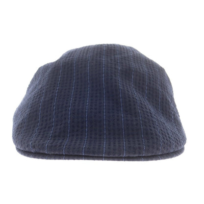 【中古】ボルサリーノ Borsalino ウールコットン ストライプ ハンチング キャップ 帽子 ネイビー【 59 】【 状態ランクB 】【 メンズ 】