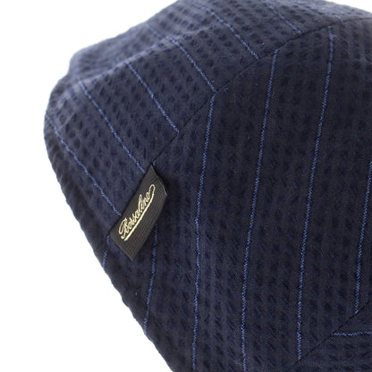 【中古】ボルサリーノ Borsalino ウールコットン ストライプ ハンチング キャップ 帽子 ネイビー【 59 】【 状態ランクB 】【 メンズ 】
