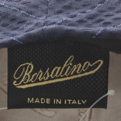 【中古】ボルサリーノ Borsalino ウールコットン ストライプ ハンチング キャップ 帽子 ネイビー【 59 】【 状態ランクB 】【 メンズ 】