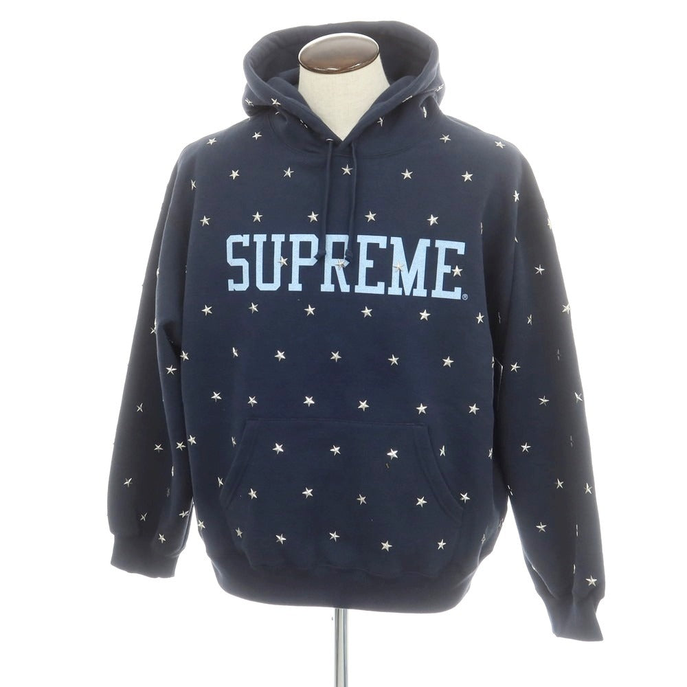 【中古】シュプリーム Supreme 2025年秋冬 Stars Studded Hooded Sweatshirt スウェット パーカー ネイビー【 L 】【 状態ランクA 】【 メンズ 】