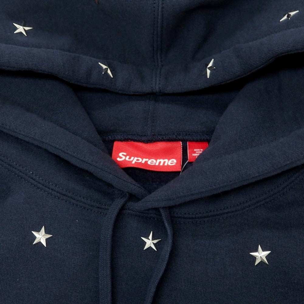 【中古】シュプリーム Supreme 2025年秋冬 Stars Studded Hooded Sweatshirt スウェット パーカー ネイビー【 L 】【 状態ランクA 】【 メンズ 】