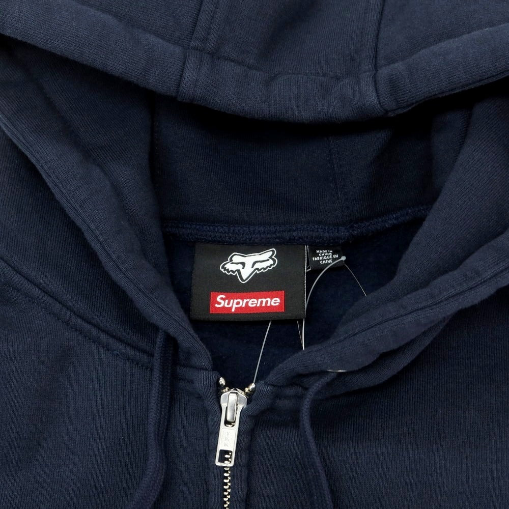 【中古】シュプリーム Supreme × Fox Racing 2025年秋冬 Zip Up Hooded スウェット パーカー ネイビー【 M 】【 状態ランクA 】【 メンズ 】