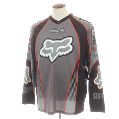 【中古】【未使用】シュプリーム Supreme × Fox Racing 2025年秋冬 DMX Jersey ジャージーシャツ 長袖Ｔシャツ ブラックxグレー【 L 】【 状態ランクS 】【 メンズ 】