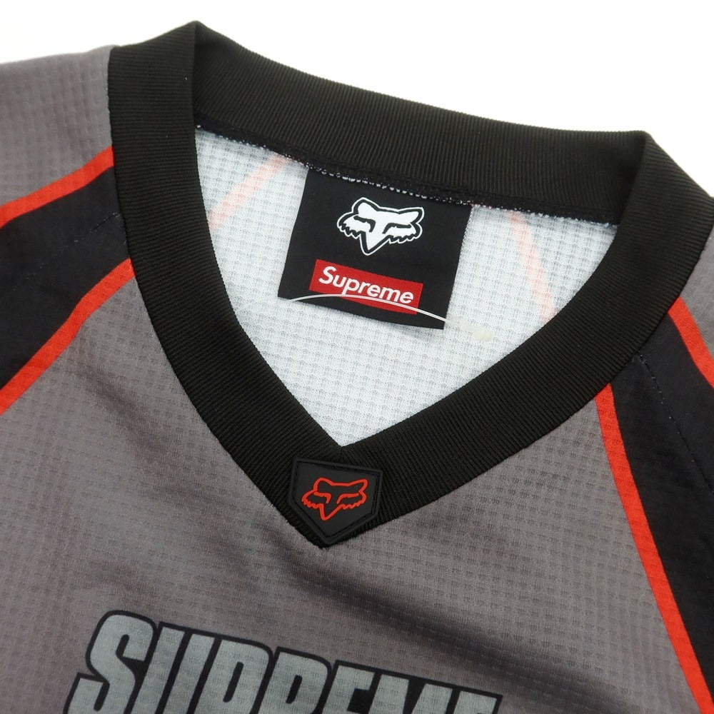【中古】【未使用】シュプリーム Supreme × Fox Racing 2025年秋冬 DMX Jersey ジャージーシャツ 長袖Ｔシャツ ブラックxグレー【 L 】【 状態ランクS 】【 メンズ 】