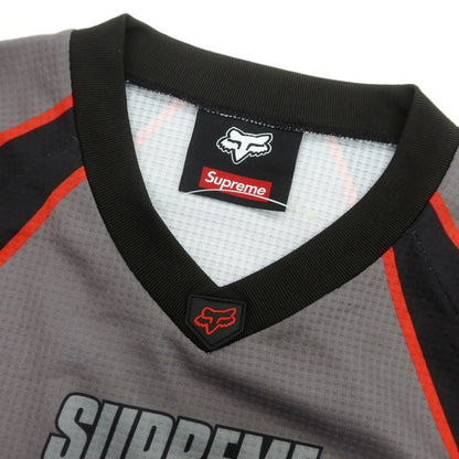 【中古】【未使用】シュプリーム Supreme × Fox Racing 2025年秋冬 DMX Jersey ジャージーシャツ 長袖Ｔシャツ ブラックxグレー【 L 】【 状態ランクS 】【 メンズ 】