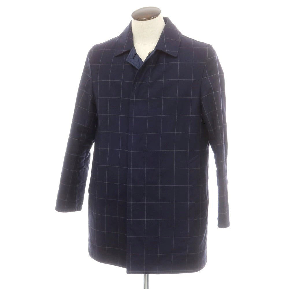 【中古】マッキントッシュフィロソフィー MACKINTOSH PHILOSOPHY ウール 中綿 リバーシブル ステンカラーコート ネイビー【 40 】【 状態ランクC 】【 メンズ 】