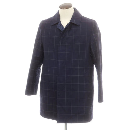 【中古】マッキントッシュフィロソフィー MACKINTOSH PHILOSOPHY ウール 中綿 リバーシブル ステンカラーコート ネイビー【 40 】【 状態ランクC 】【 メンズ 】