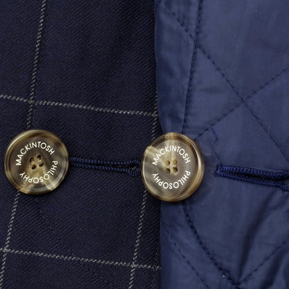 【中古】マッキントッシュフィロソフィー MACKINTOSH PHILOSOPHY ウール 中綿 リバーシブル ステンカラーコート ネイビー【 40 】【 状態ランクC 】【 メンズ 】