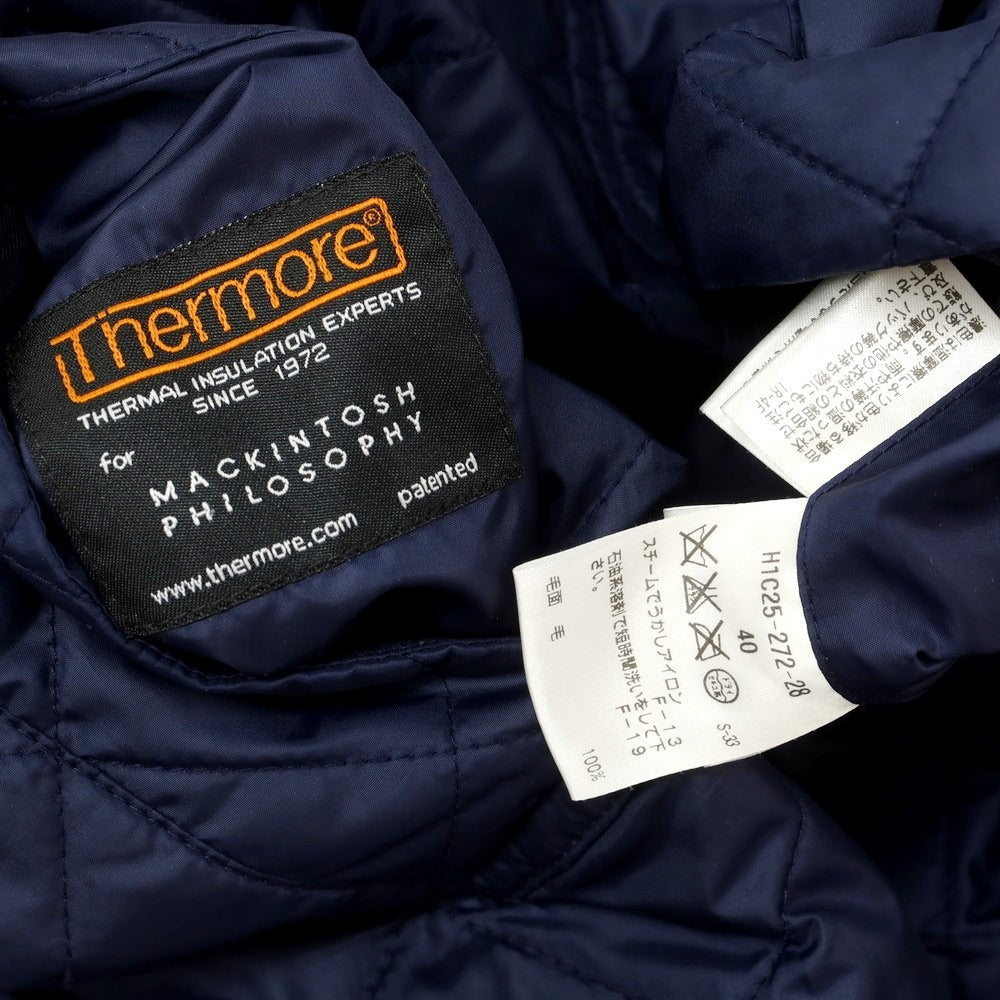 【中古】マッキントッシュフィロソフィー MACKINTOSH PHILOSOPHY ウール 中綿 リバーシブル ステンカラーコート ネイビー【 40 】【 状態ランクC 】【 メンズ 】